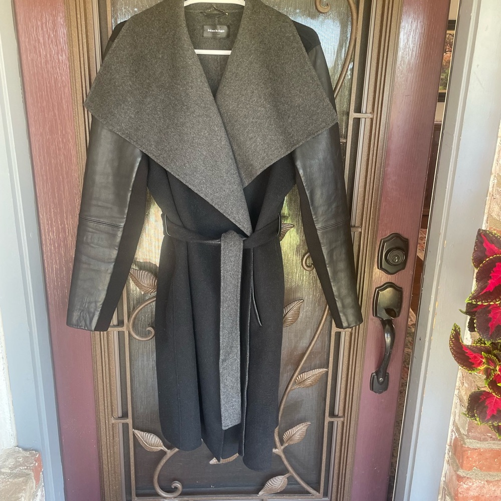 Mackage Black and Gray Trench Coat
